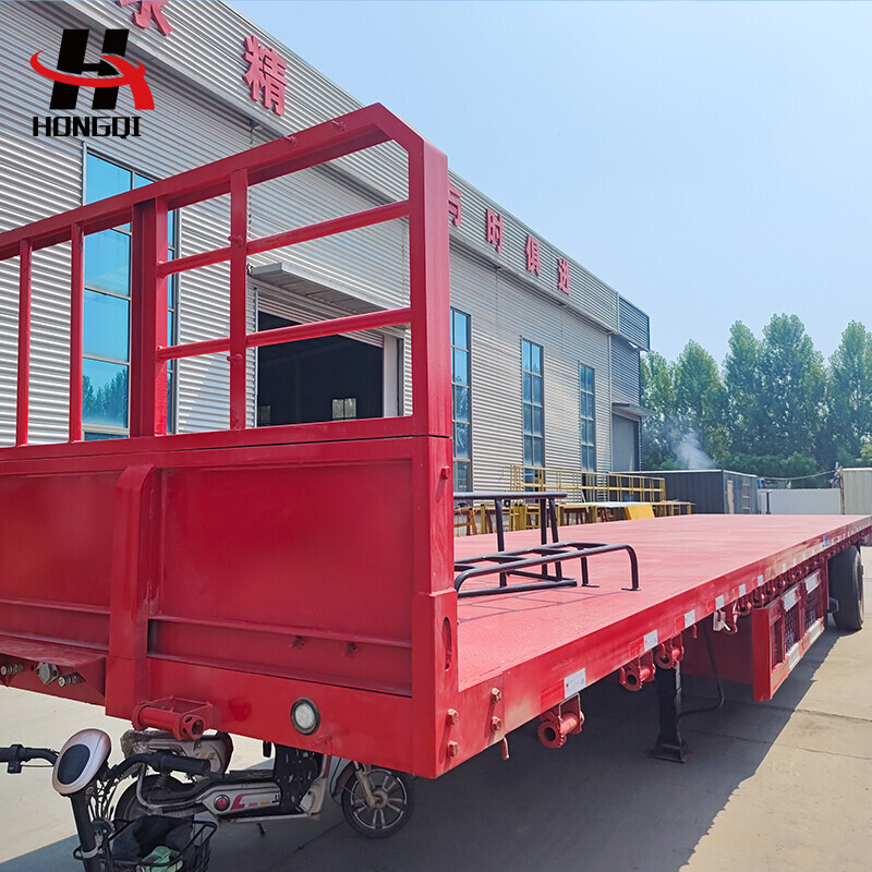 3 Axles 40FT Flatbed Container Truck Semi Trailer