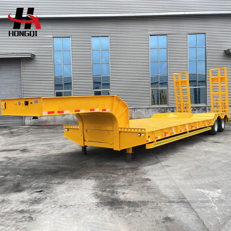 2 Axle 50 ton Low bed semi trailer For sale