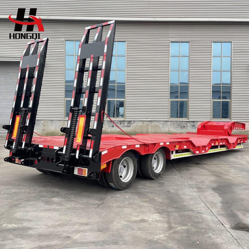 2 Axle 50 ton Low bed semi trailer For sale
