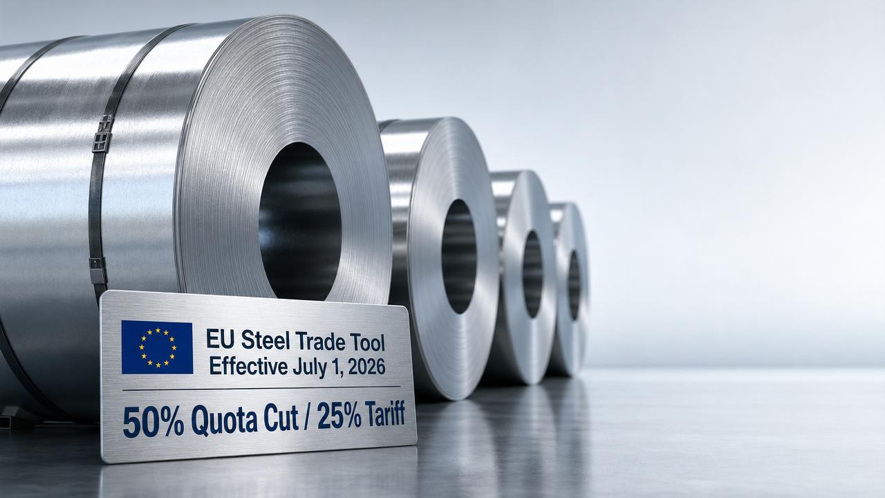 EU Steel Trade Tool Takes Effect July 1, 2026: Quotas Cut 50% or 25% Tariff Applied EU Steel Trade Tool Takes Effect July 1, 2026: Quotas Cut 50% or 25% Tariff Applied