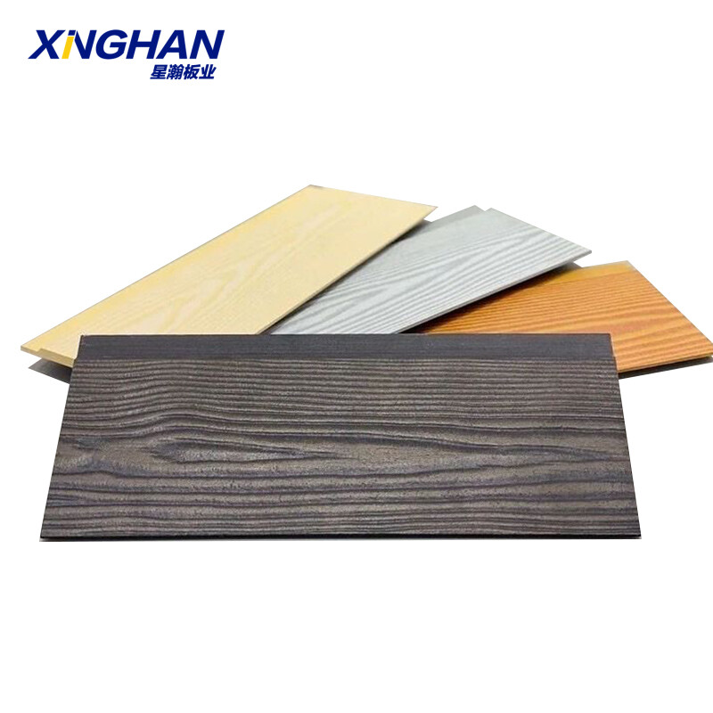 Fiber cement wood grain board