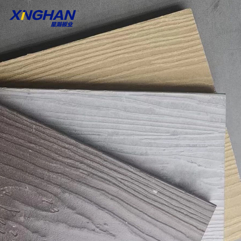 Fiber cement wood grain board