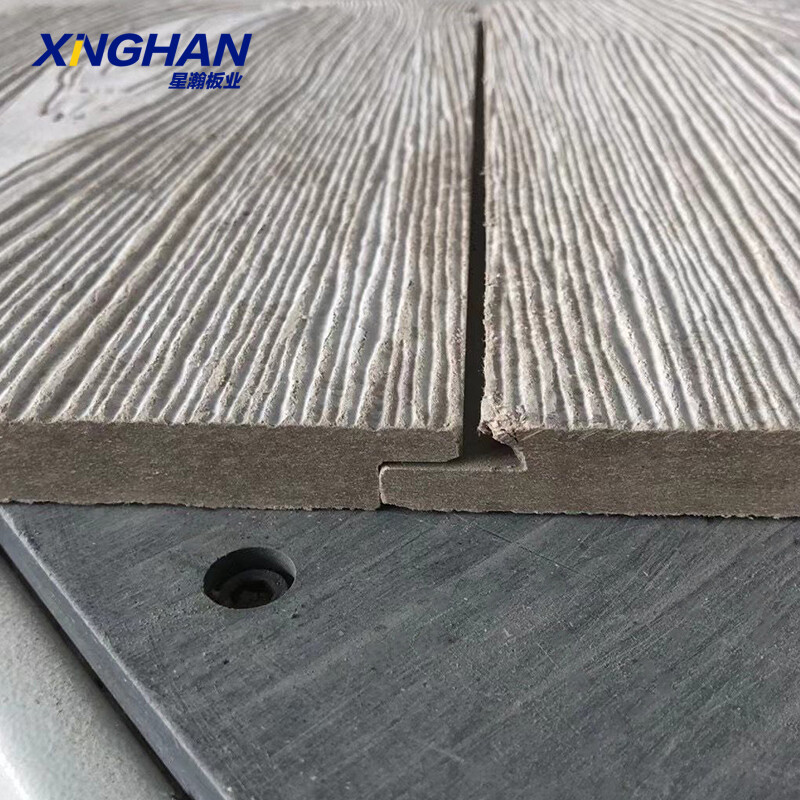 Fiber cement wood grain board