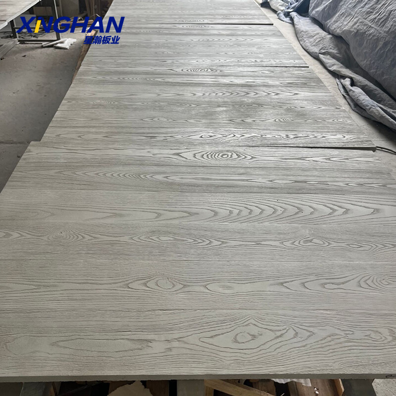Fiber cement wood grain board