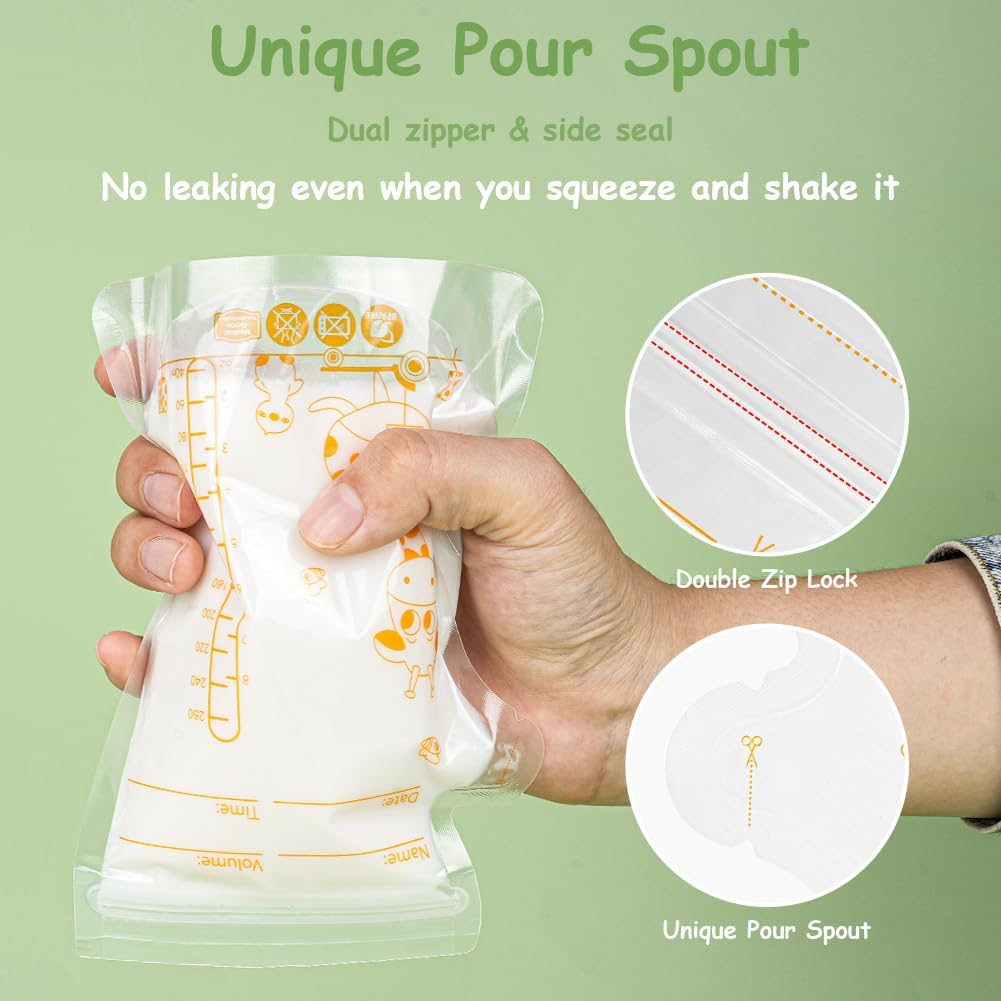Breast Milk Storage Bag with Leak-Proof Double Seals