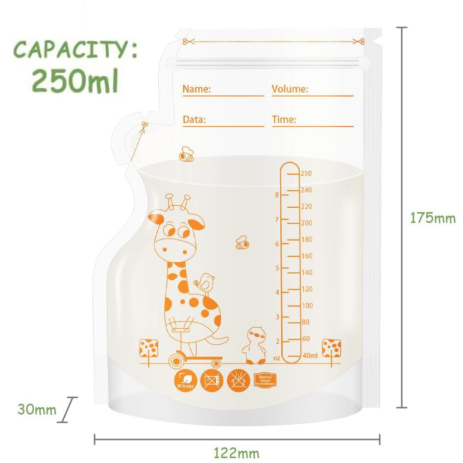 Breast Milk Storage Bag with Leak-Proof Double Seals