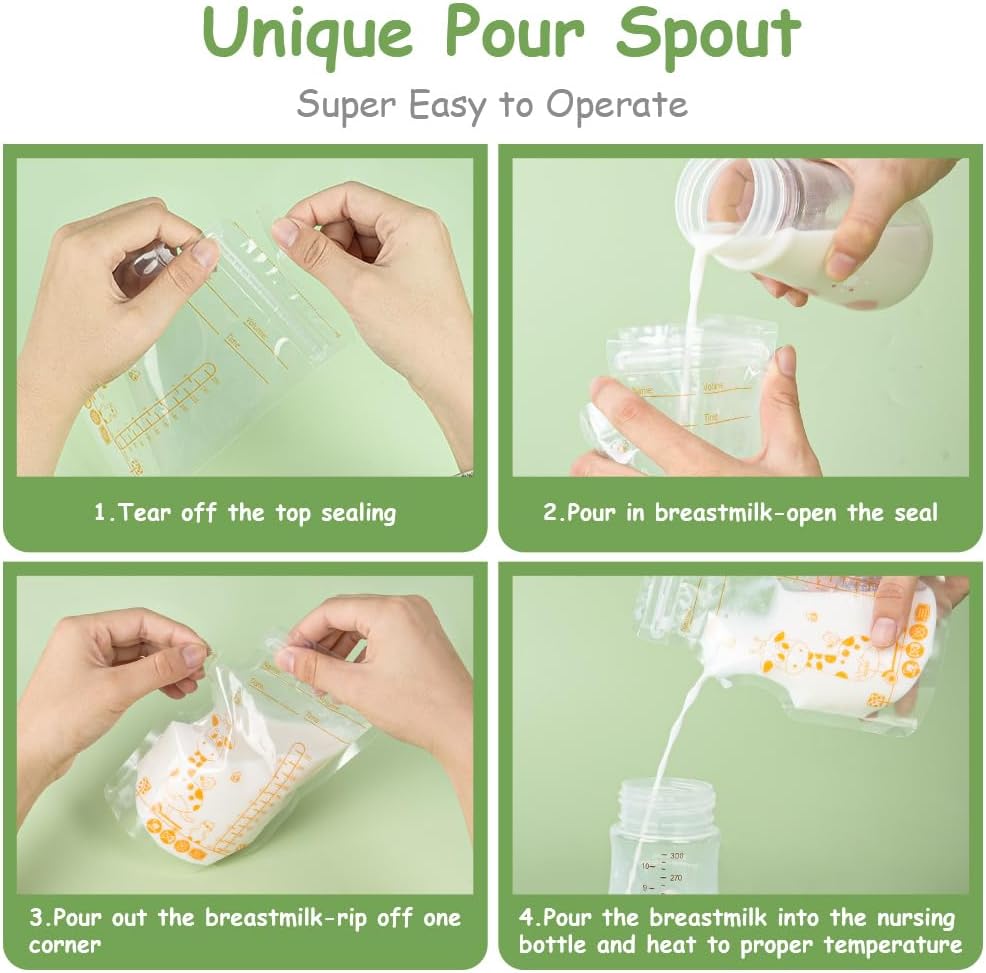 Breast Milk Storage Bag with Leak-Proof Double Seals