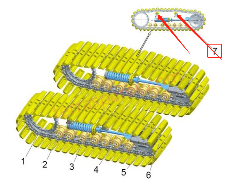 5182547 6031611 Rouleau porteur SEM518 SEM818F PIÈCES DE BULLDOZER