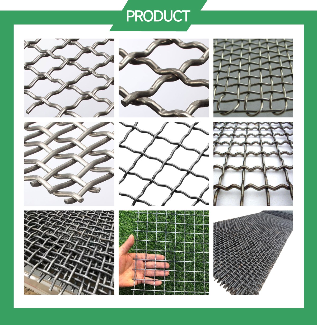 Galvanized woven crimped wire mesh