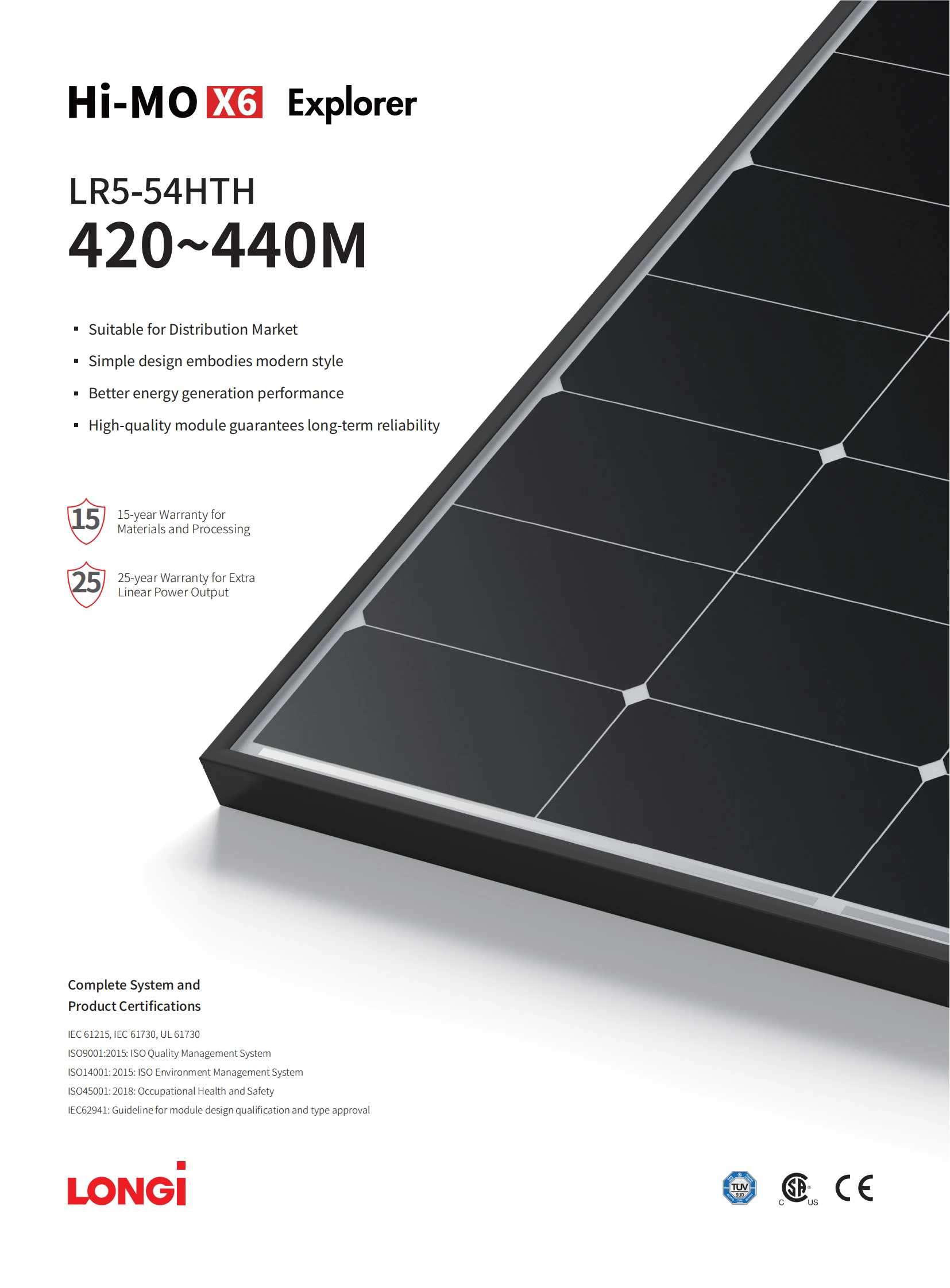 Longi Solar Hi-Mo X6 Explorer LR5-54HTH 420-440M