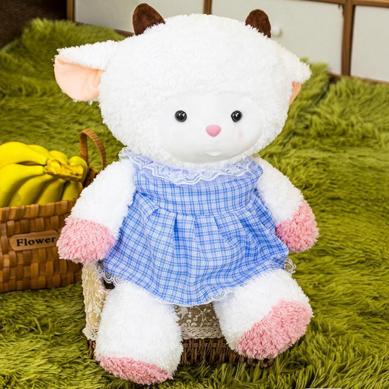 Baaing sheep in a checkered skirt