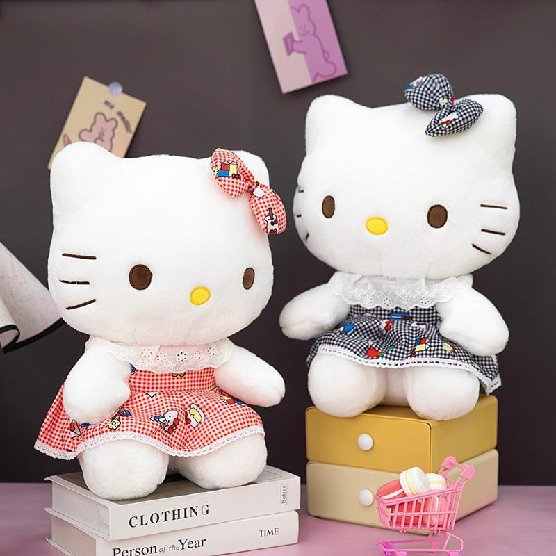 Hello kitty in a checkered skirt