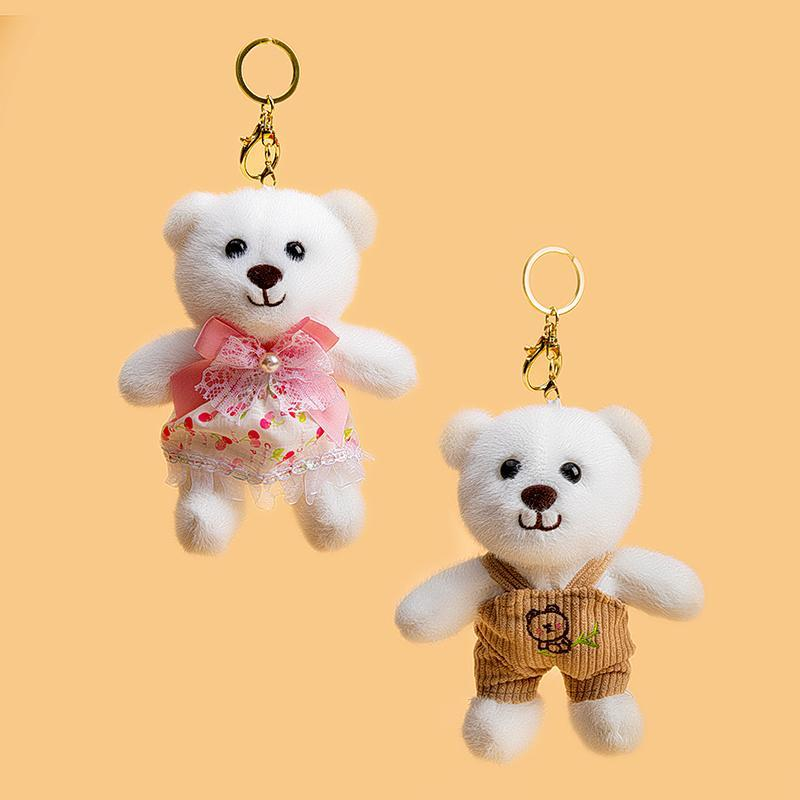 European Mink-like Material Small Bear Hanging Plush Ornament 