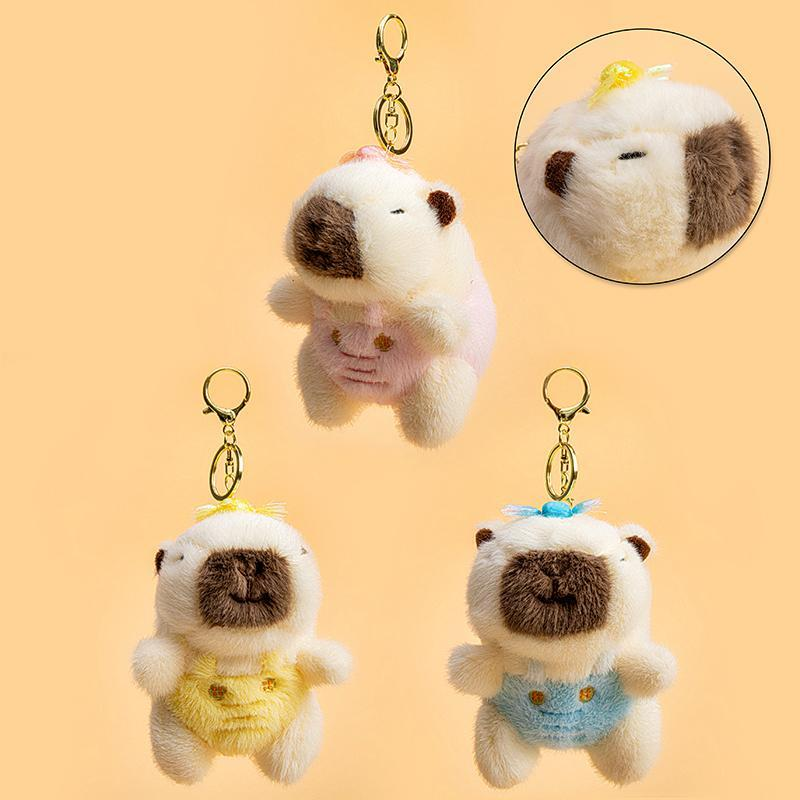 European Mink-like Material Candy-colored Capybara Hanging Plush Ornament
