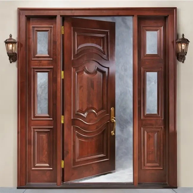 Smart Exterior Double Wooden Entry Front Door