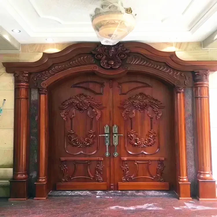 Smart Exterior Double Wooden Entry Front Door