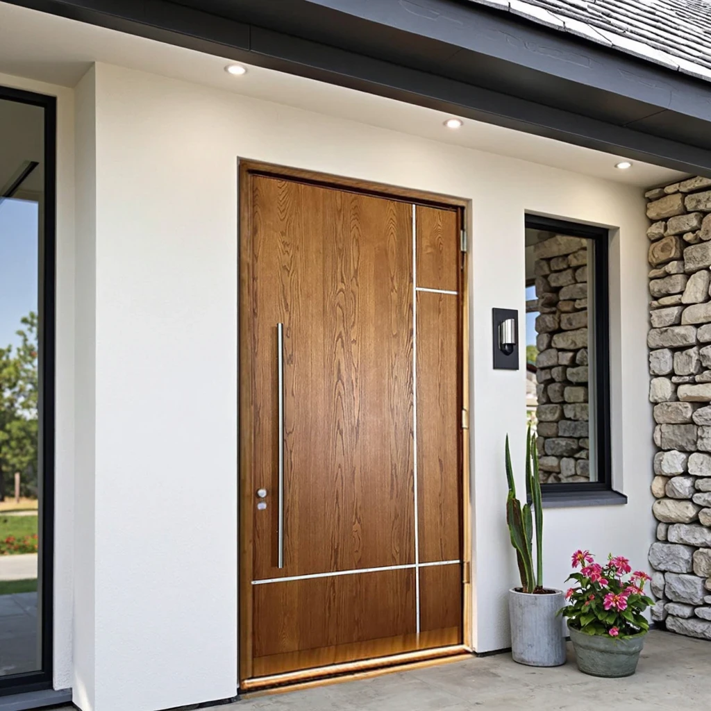 Quantity Assured Modern Pivot Wood Entry Door