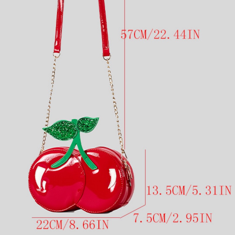 wholesale custom red fruit cherry cross-body PU bag