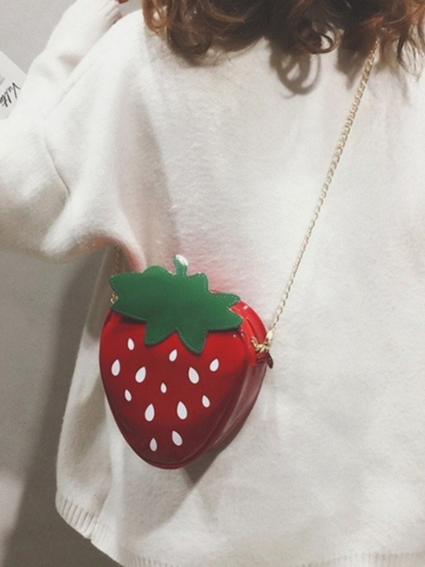 Wholesale cute strawberry phone cases in PU bags