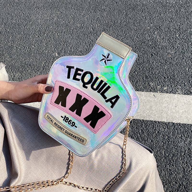 Wholesale custom chain sequined bags and wine cup bags