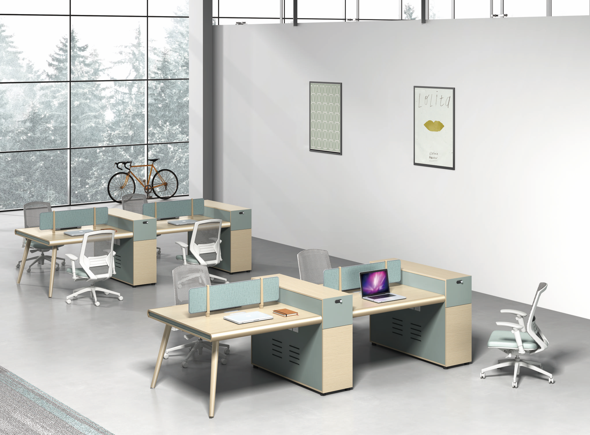 Staff partition desk Milan series