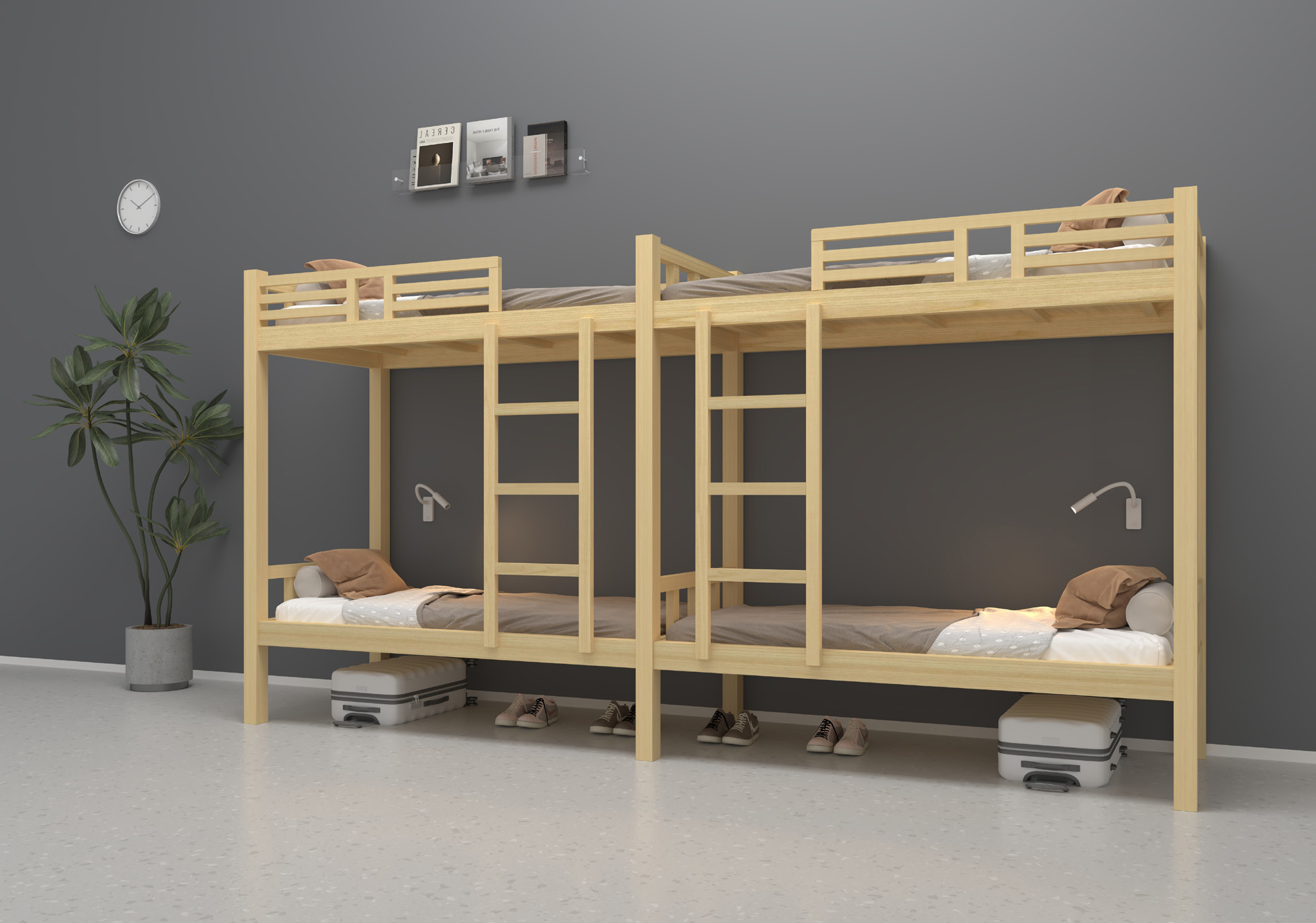 Dormitory Wooden Bed Berlin Series
