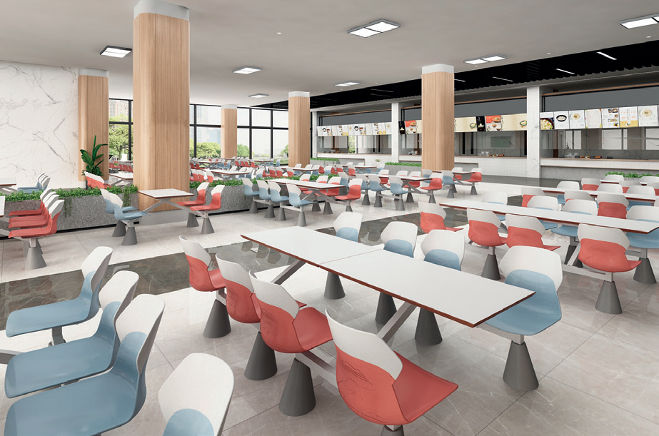Canteen integrated table and dining chair series