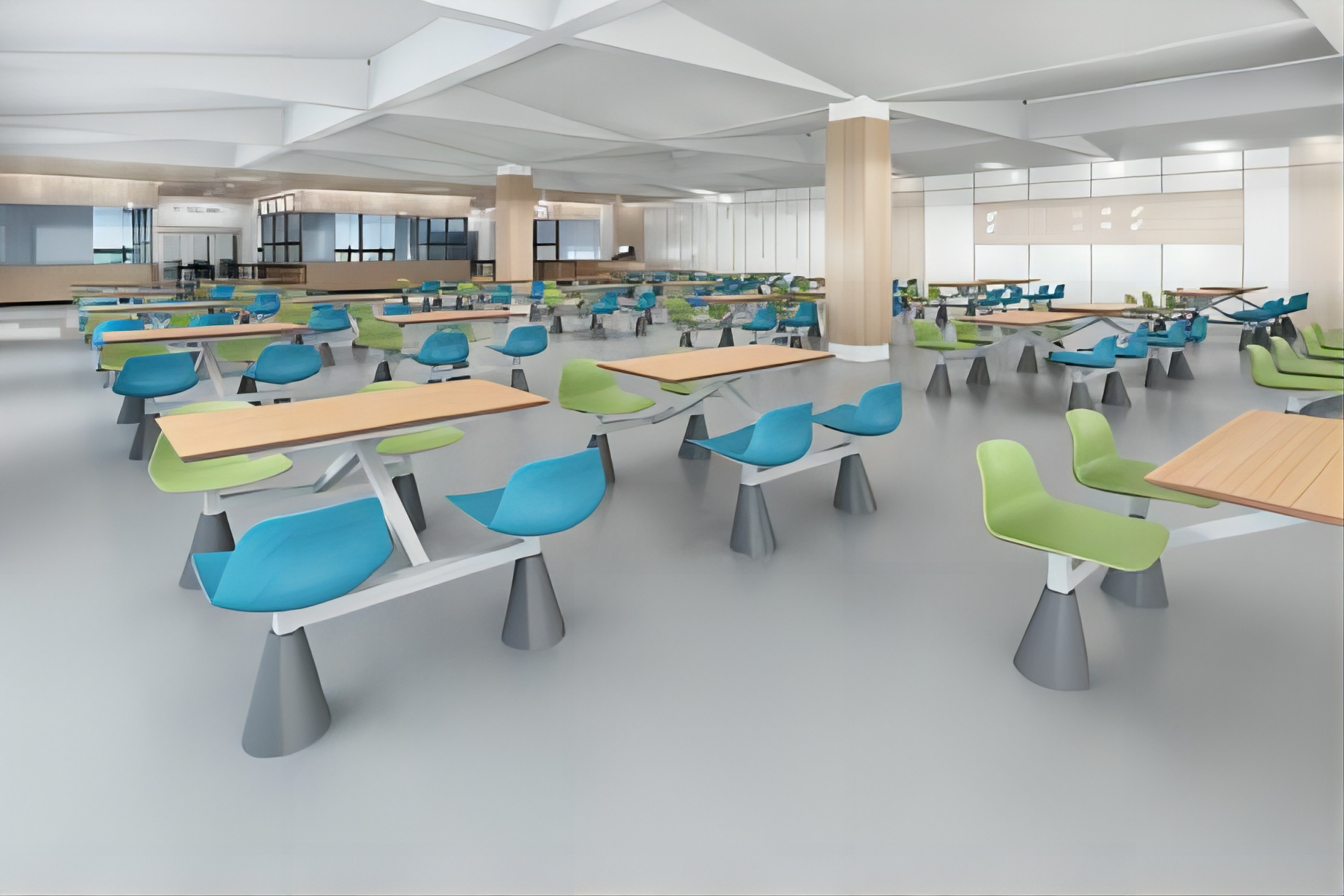 Canteen integrated table and dining chair series