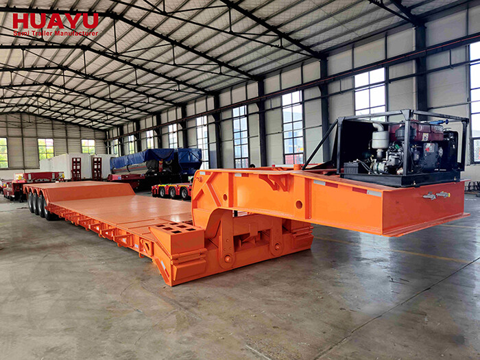 4 Ejes 120 Toneladas Semi Remolque Lowboy Desmontable con Cuello de Ganso 4 Ejes 120 Toneladas Semi Remolque Lowboy Desmontable con Cuello de Ganso