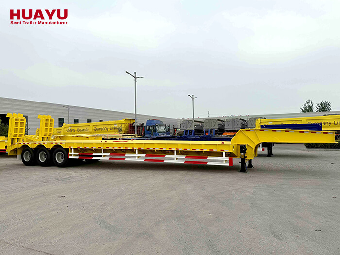 Ejes Triples 60Ton Transporte Mecánico Semi Remolque de Carga Baja