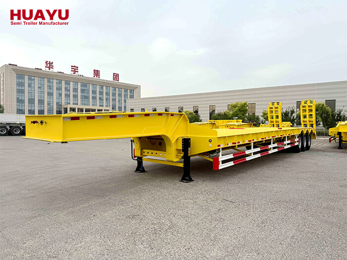 Ejes Triples 60Ton Transporte Mecánico Semi Remolque de Carga Baja Ejes Triples 60Ton Transporte Mecánico Semi Remolque de Carga Baja