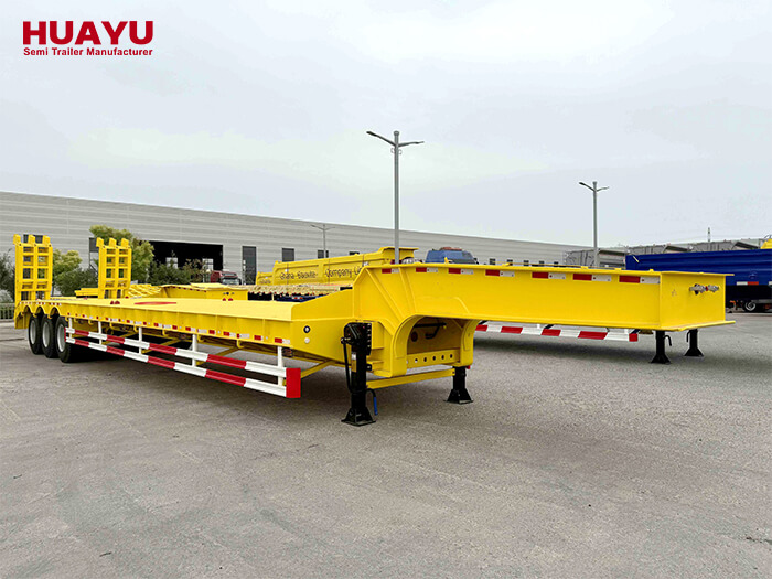 Ejes Triples 60Ton Transporte Mecánico Semi Remolque de Carga Baja