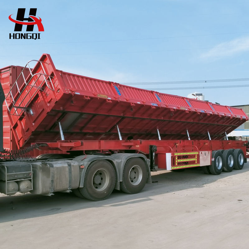 3/4 Axle Drop Side Wall Dump Semi Tipper Trailer