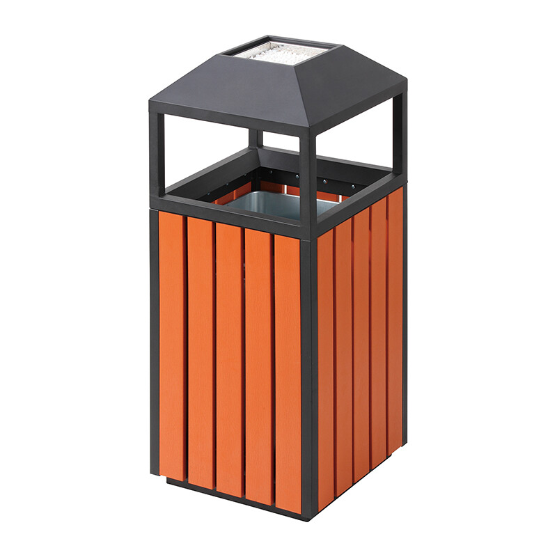 BX-HG045S teel wood trash can