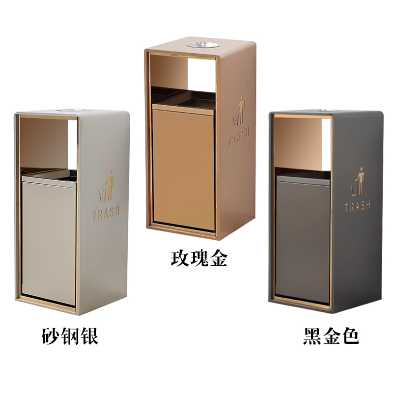 BX-A005 Hotel stainless steel rounded corner trash can BX-A005 Hotel stainless steel rounded corner trash can