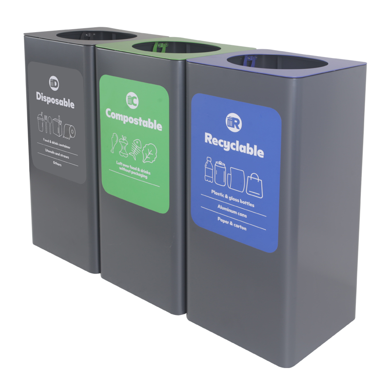 BX-A143  Supermarket Classified Painted Iron Trash Can