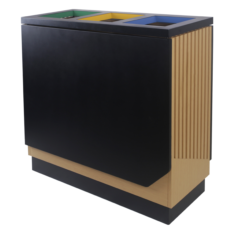 BX-D289 Supermarket three-category painted iron trash can