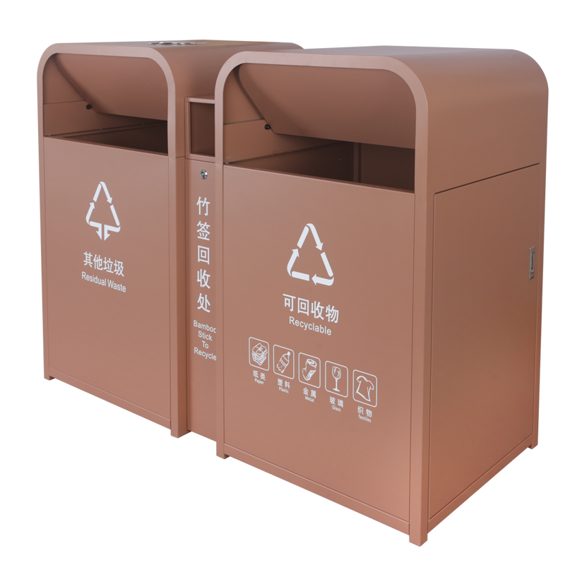 BX-D474 Community iron painted trash can