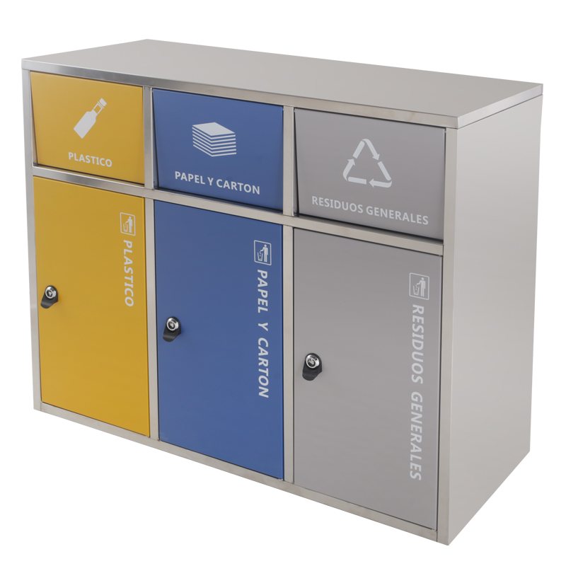 BX-D490 Community three-category painted iron trash can