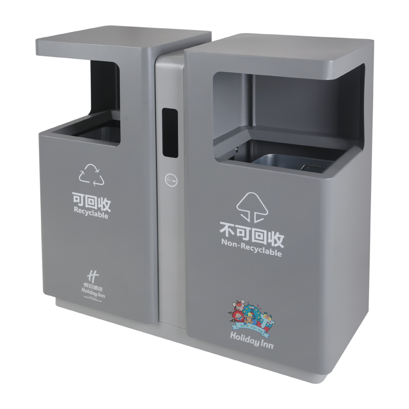 BX-D502  Hotel dual-category painted iron trash can
