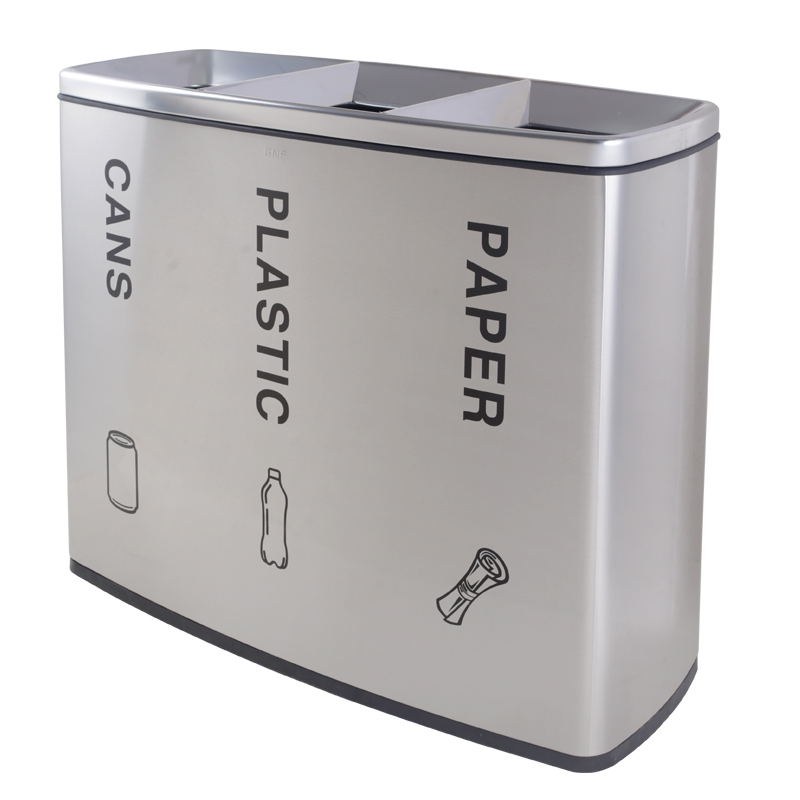 BX-D520 Supermarket three-category stainless steel trash can
