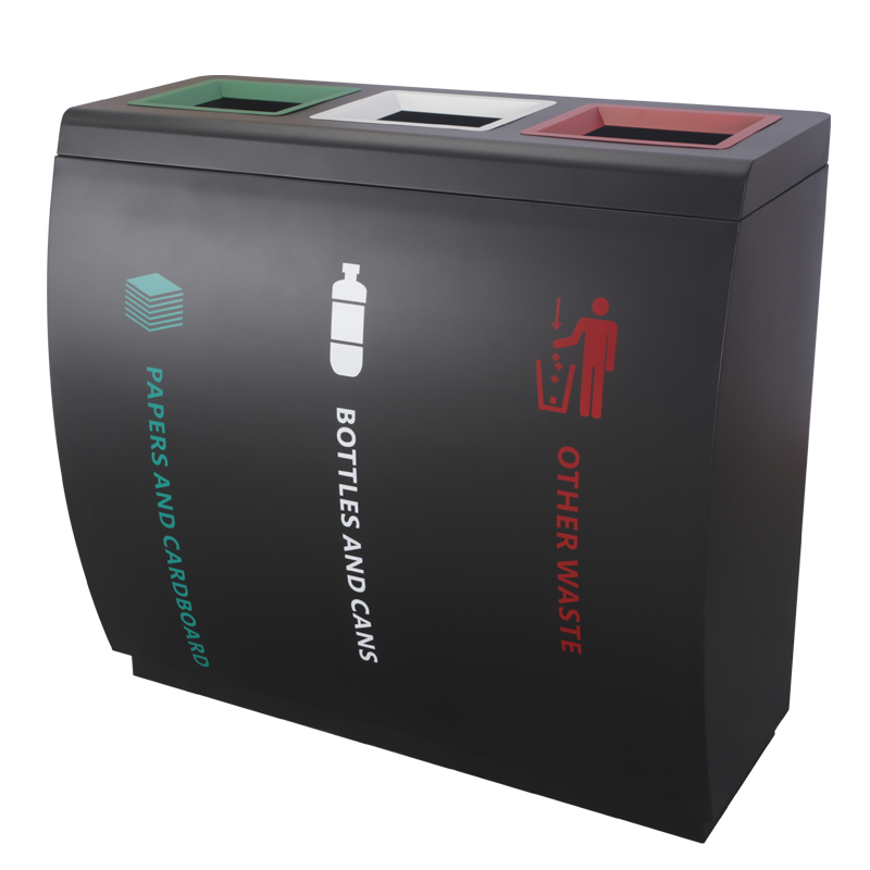 BX-H060  Supermarket three-category painted iron trash can