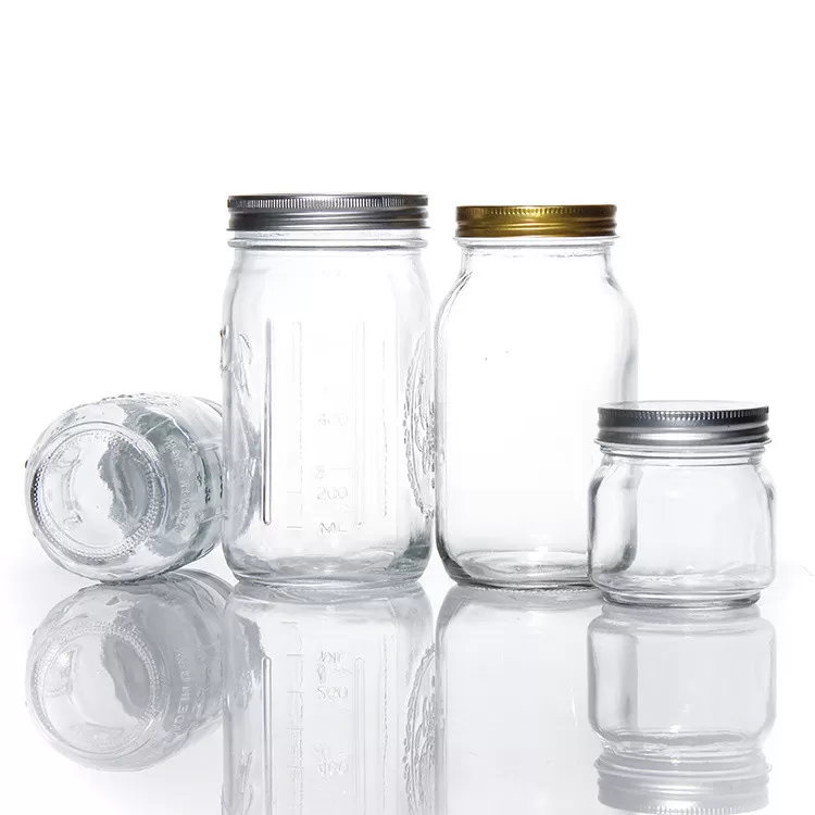 Prodcued Various Sizes Custom Kitchen Glass Food Storage Glass Mason Jar For Spice Cookie Candy