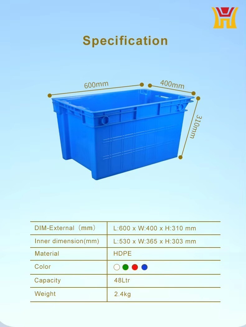 Nestable Stackable 600x400x310mm Plastic Crates7.jpg