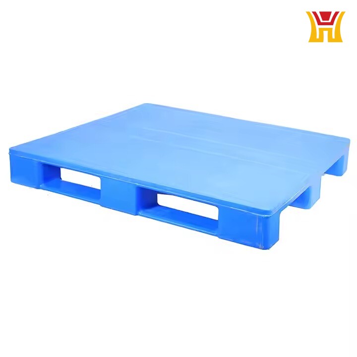 Heavy Duty Food Grade Steel Reinforce Storage Plastic Pallet Anti-Slip Single Faced 4-Way