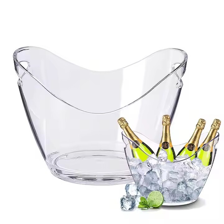 Plastic AS Transparent Ice Bucket For Bars