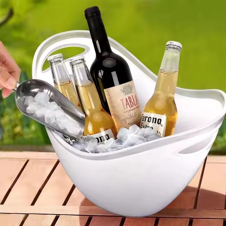 Plastic AS Transparent Ice Bucket For Bars
