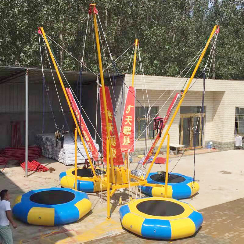 Inflatable four-person trampoline