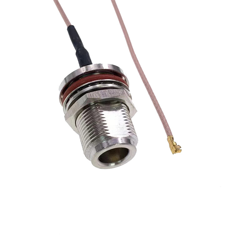 UFL 至 N 型插孔直通隔板连接器，1.13 1.37 电缆射频尾纤 XMR-SPTX74