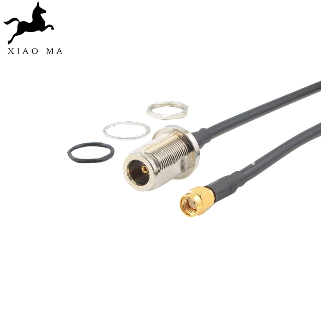 SMA 公形直头至 N 母形直头穿板 RG58 连接器 RF 尾纤 XMR-SPTX50